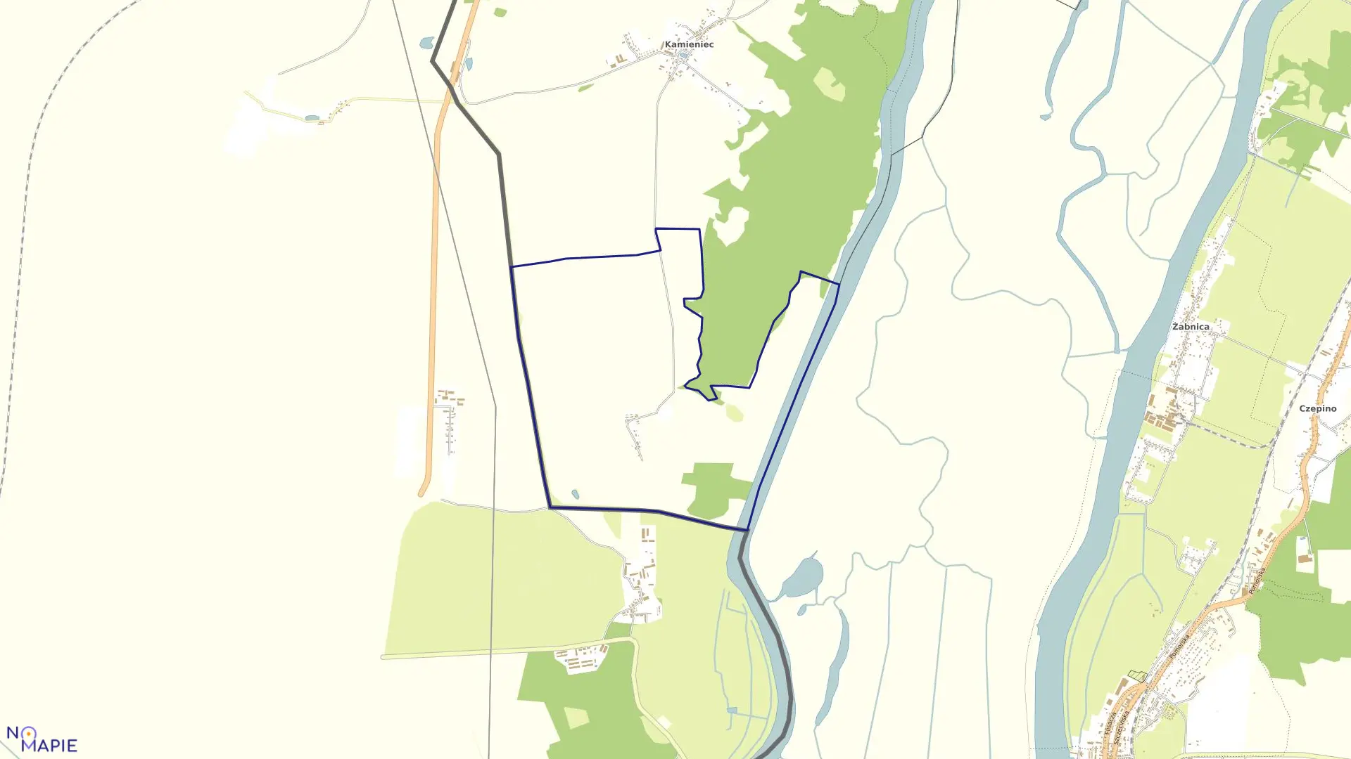 Mapa obrębu Pargowo w gminie Kołbaskowo